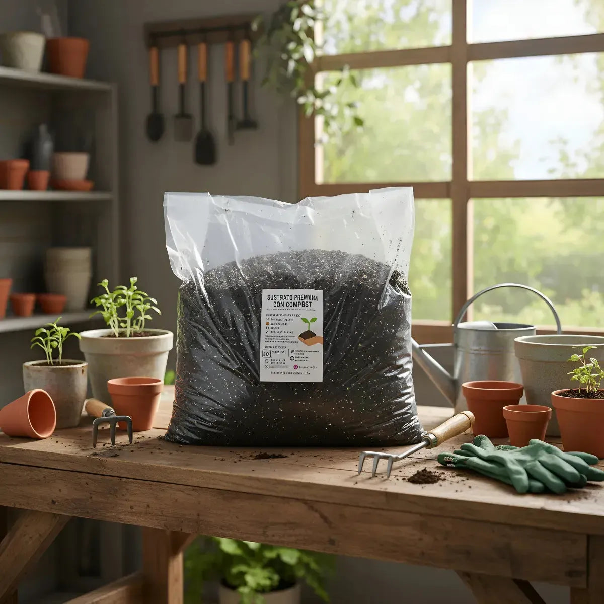Sustrato Premium Con Compost 10 Litros