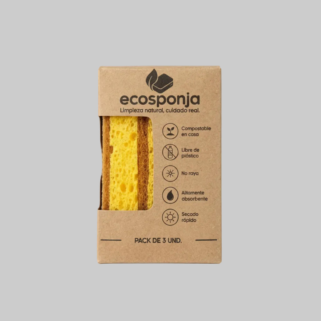 Esponja fibra de coco. Caja 3 unidades